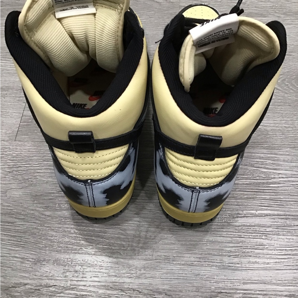 Nike Dunk High 1985 Black Acid Wash Men’s 9.5 Yellow/Black Retro Sneakers EUC - Picture 6 of 10